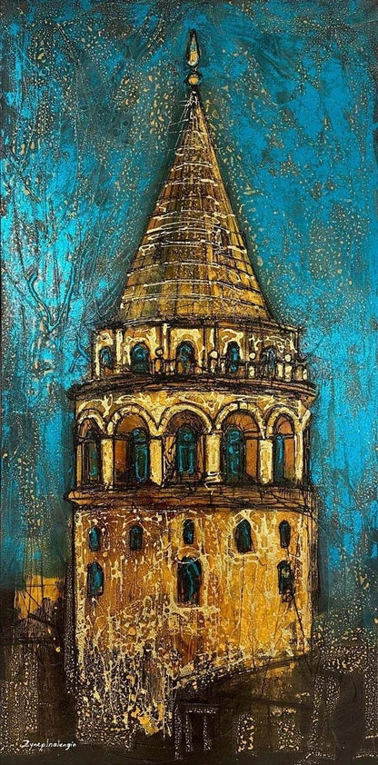 Galata Kulesi İhtişamı Yağlı Boya Tablosu