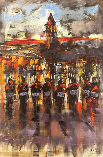 Galata Kulesi Müzikali Yağlı Boya Tablosu