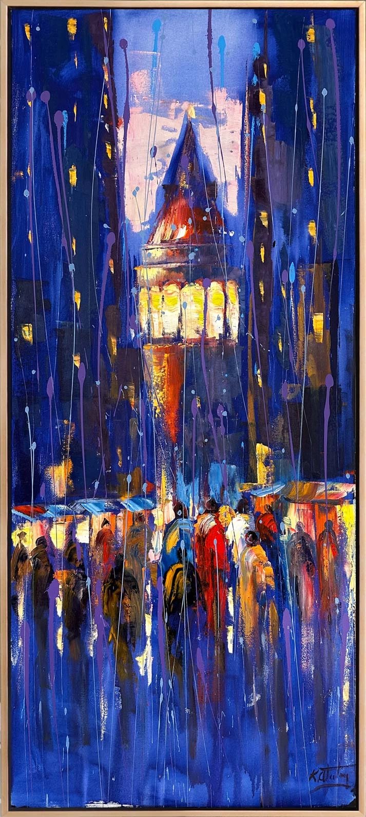 Galata Kulesi'nin Gecesi Yağlı Boya Tablosu