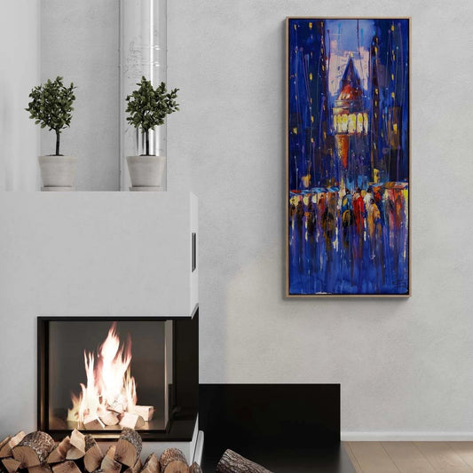 Galata Kulesi'nin Gecesi Yağlı Boya Tablosu