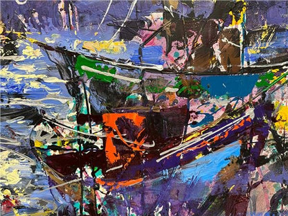 Galata Kulesi Önlerinde Yağlı Boya Tablosu