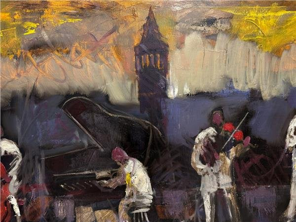 Galata Kulesi Orkestrası Yağlı Boya Tablosu