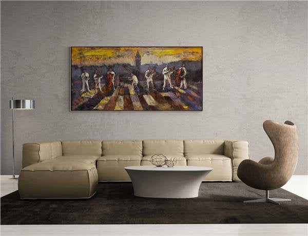 Galata Kulesi Orkestrası Yağlı Boya Tablosu