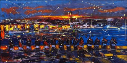 Galata Kulesi Senfonisi Yağlı Boya Tablosu