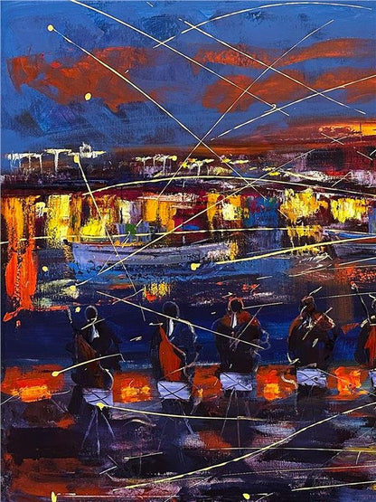 Galata Kulesi Senfonisi Yağlı Boya Tablosu