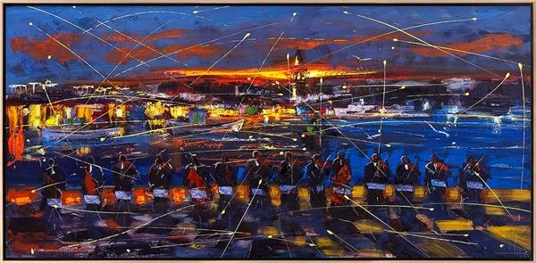 Galata Kulesi Senfonisi Yağlı Boya Tablosu