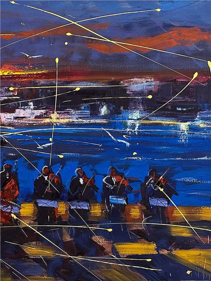 Galata Kulesi Senfonisi Yağlı Boya Tablosu