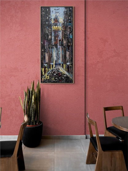 Akşamında Galata Kulesi Yağlı Boya Tablosu