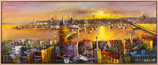 Galata Kulesi’nin Işığı Yağlı Boya Tablosu