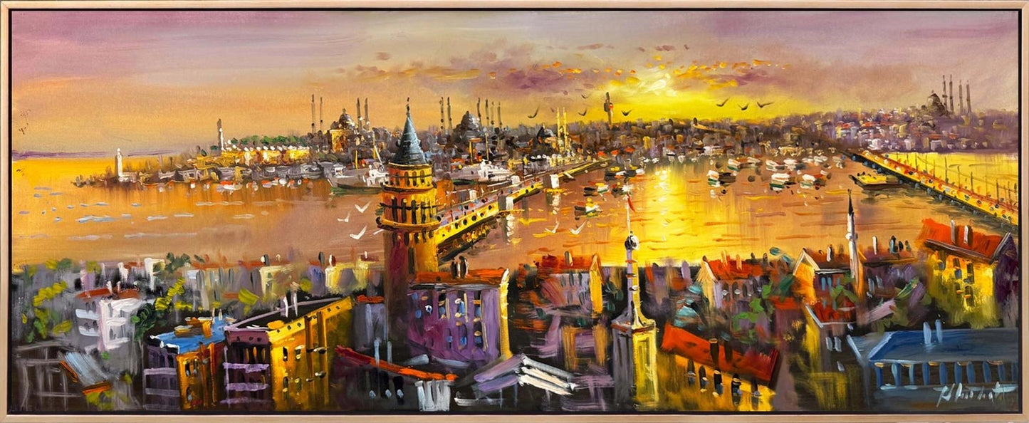 Galata Kulesi’nin Işığı Yağlı Boya Tablosu