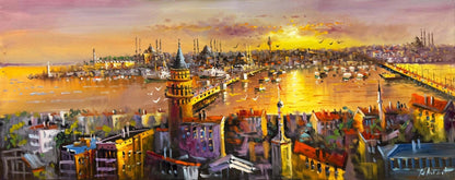 Galata Kulesi’nin Işığı Yağlı Boya Tablosu