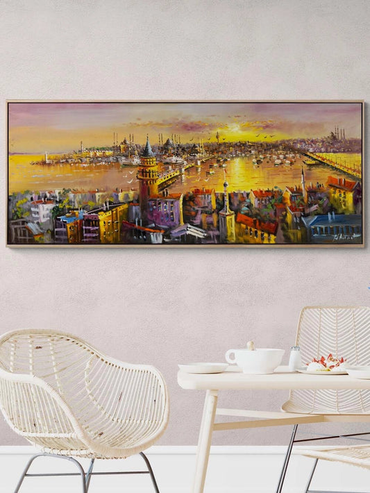 Galata Kulesi’nin Işığı Yağlı Boya Tablosu