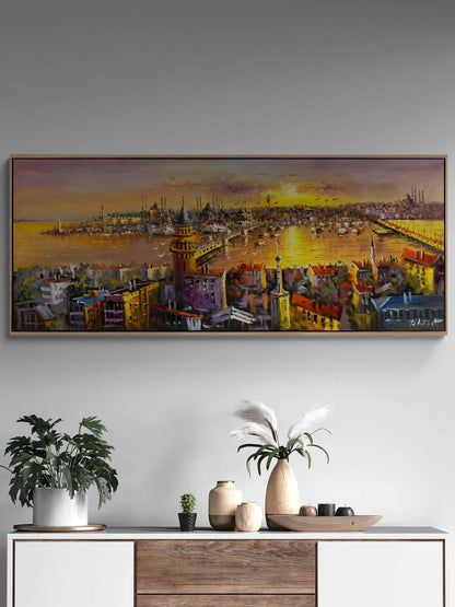 Galata Kulesi’nin Işığı Yağlı Boya Tablosu