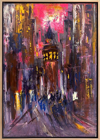 Galata Kulesi Yokuşu Yağlı Boya Tablosu