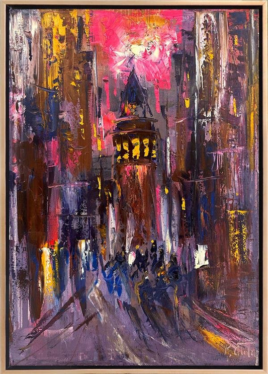 Galata Kulesi Yokuşu Yağlı Boya Tablosu