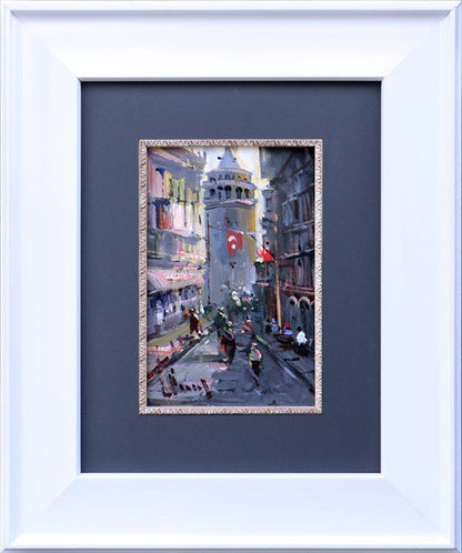 Galata Sokağında Yaşam Yağlı Boya Tablosu