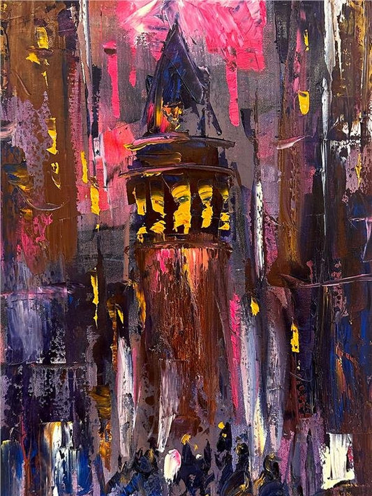 Galata Kulesi Yokuşu Yağlı Boya Tablosu