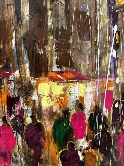 Galata Sokakları Severleri Yağlı Boya Tablosu