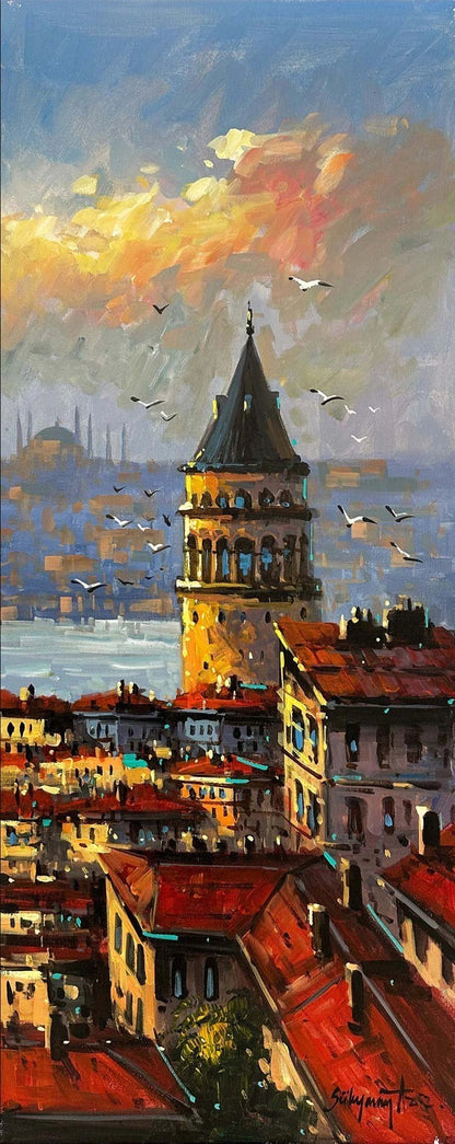 Galata’da Bir Sabah Yağlı Boya Tablosu