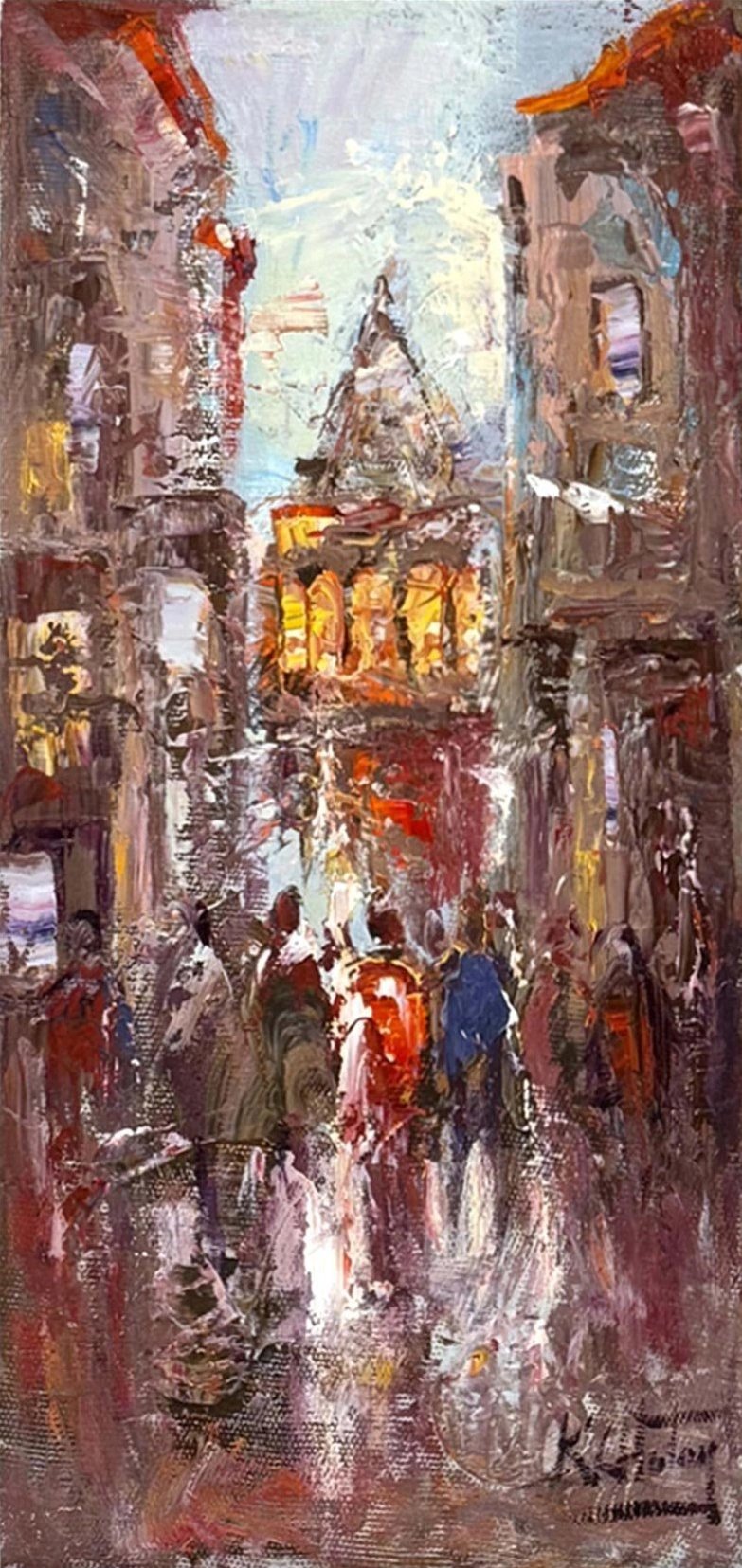 Galata’da Sabah Vakti Yağlı Boya Tablosu