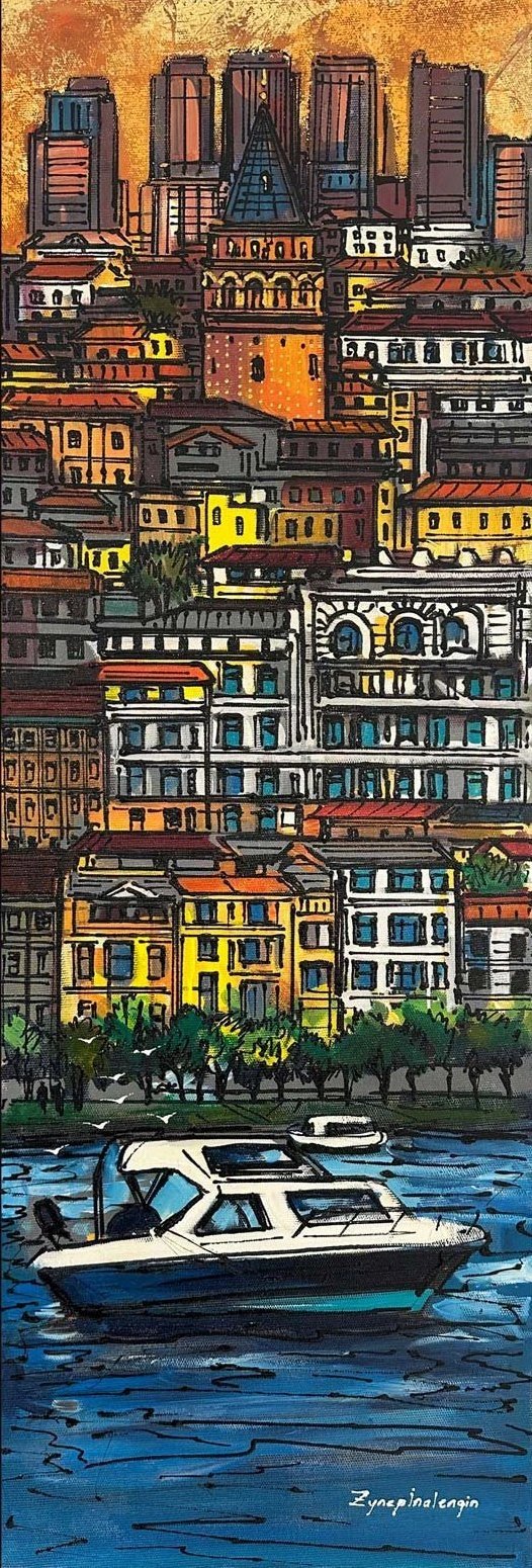 Galata’dan Boğaza Bakış Yağlı Boya Tablosu