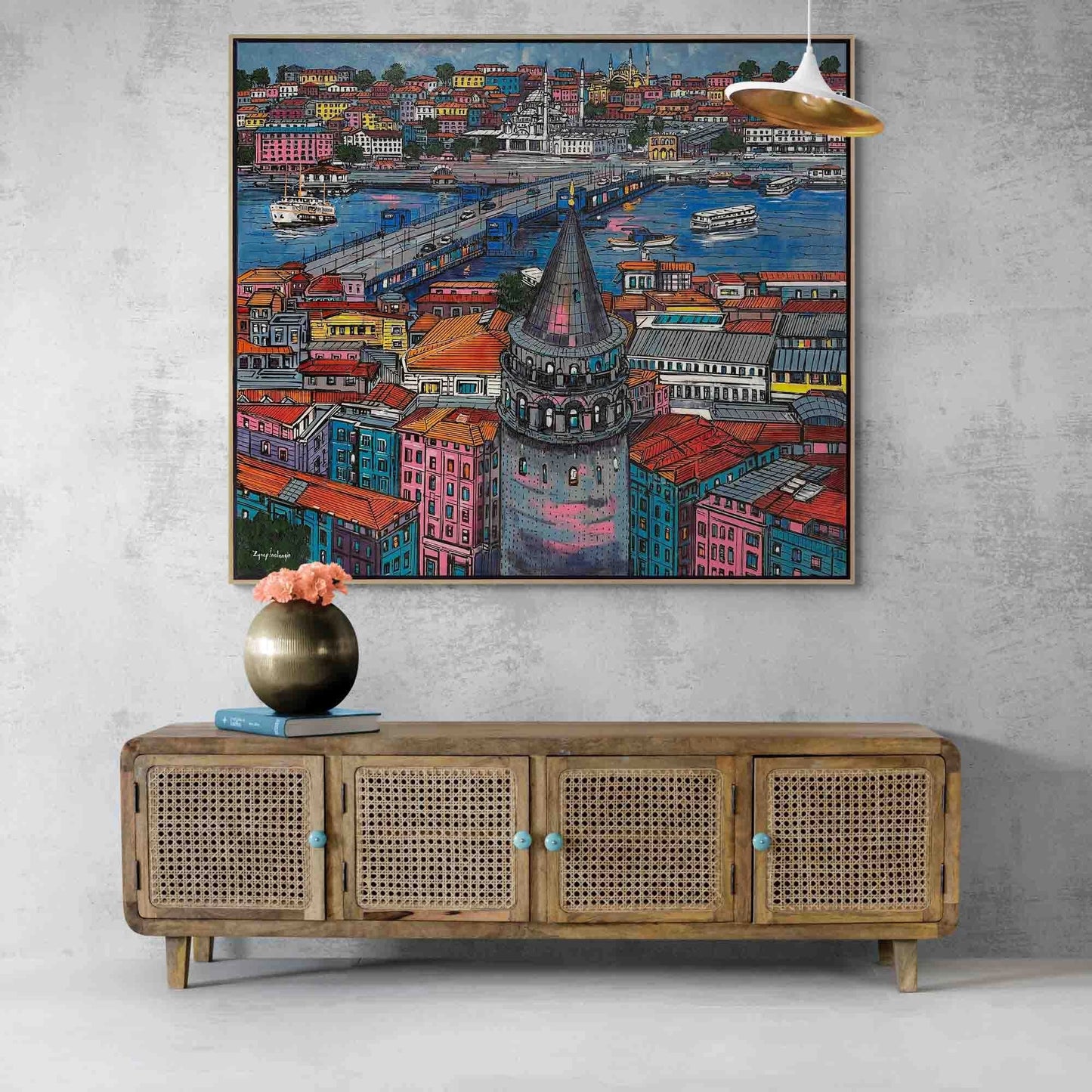 Galatadan Yeni Camii Yağlı Boya Tablosu