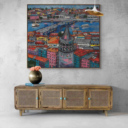 Galatadan Yeni Camii Yağlı Boya Tablosu