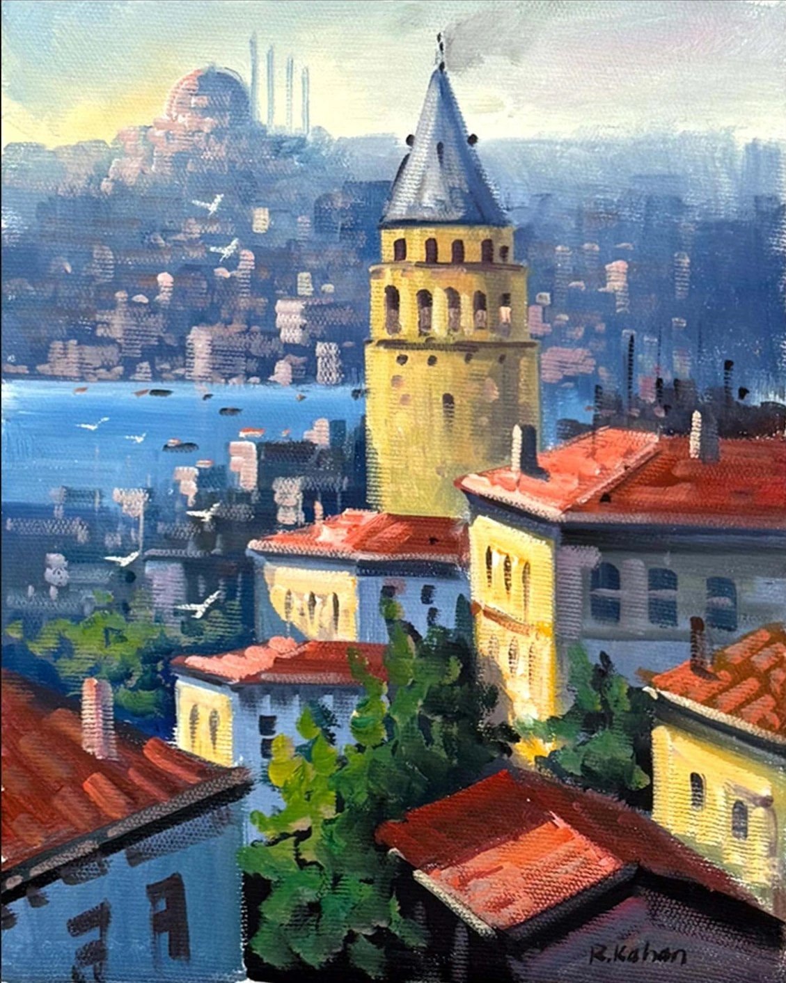 Galata’nın Gözleri Yağlı Boya Tablosu