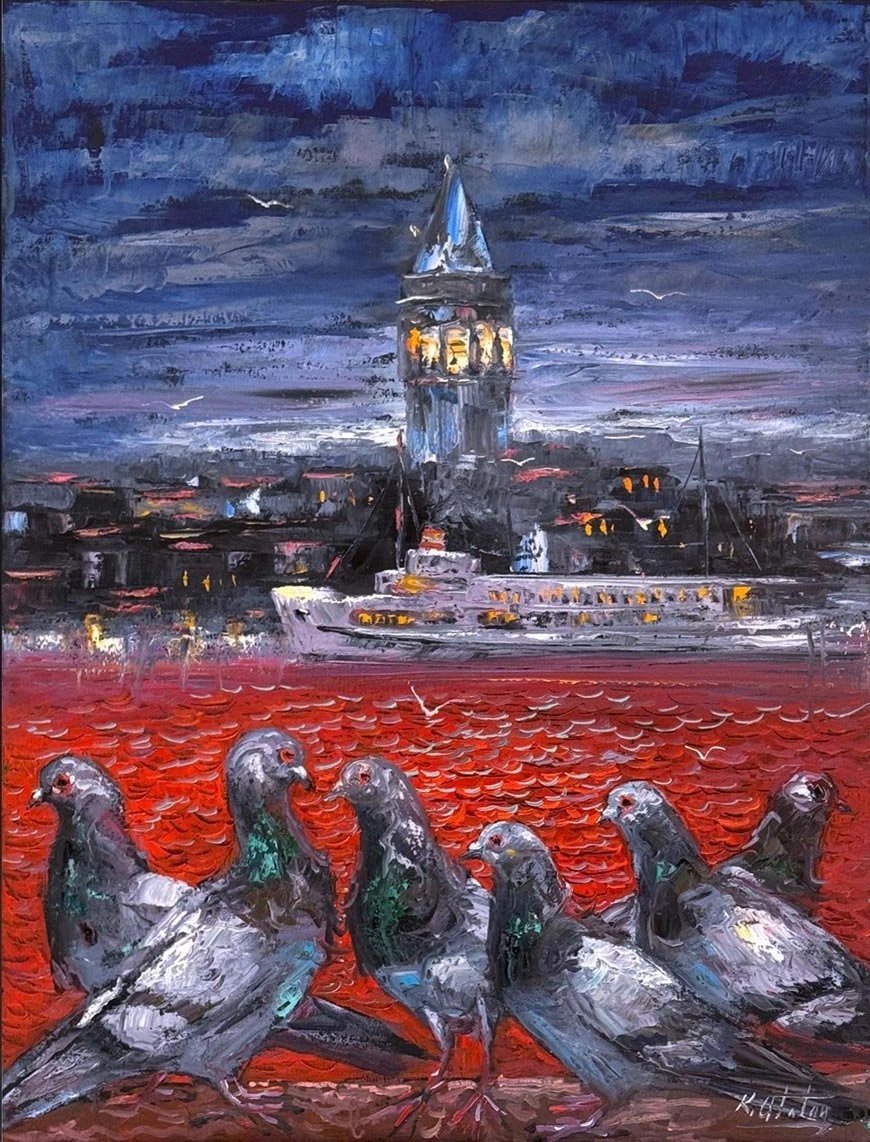 Galata’nın Yankısı Yağlı Boya Tablosu