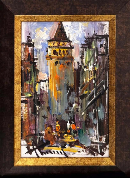 Galata’ya Çıkan Sokak Yağlı Boya Tablosu