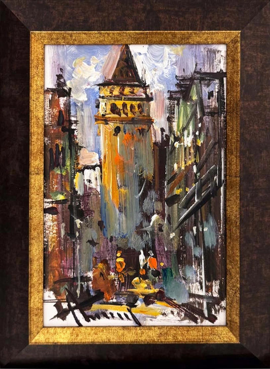 Galata’ya Çıkan Sokak Yağlı Boya Tablosu