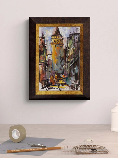 Galata’ya Çıkan Sokak Yağlı Boya Tablosu