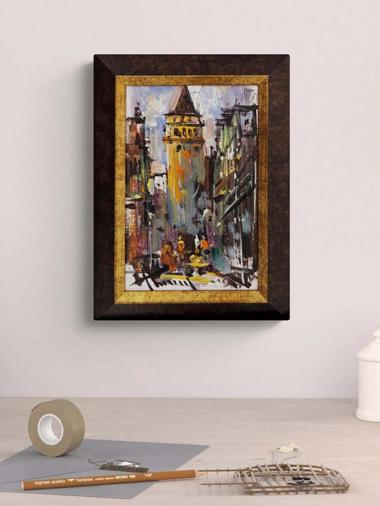 Galata’ya Çıkan Sokak Yağlı Boya Tablosu