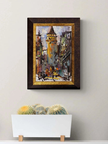 Galata’ya Çıkan Sokak Yağlı Boya Tablosu