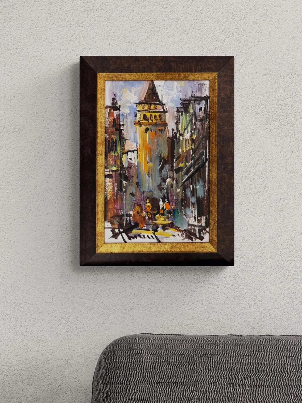 Galata’ya Çıkan Sokak Yağlı Boya Tablosu