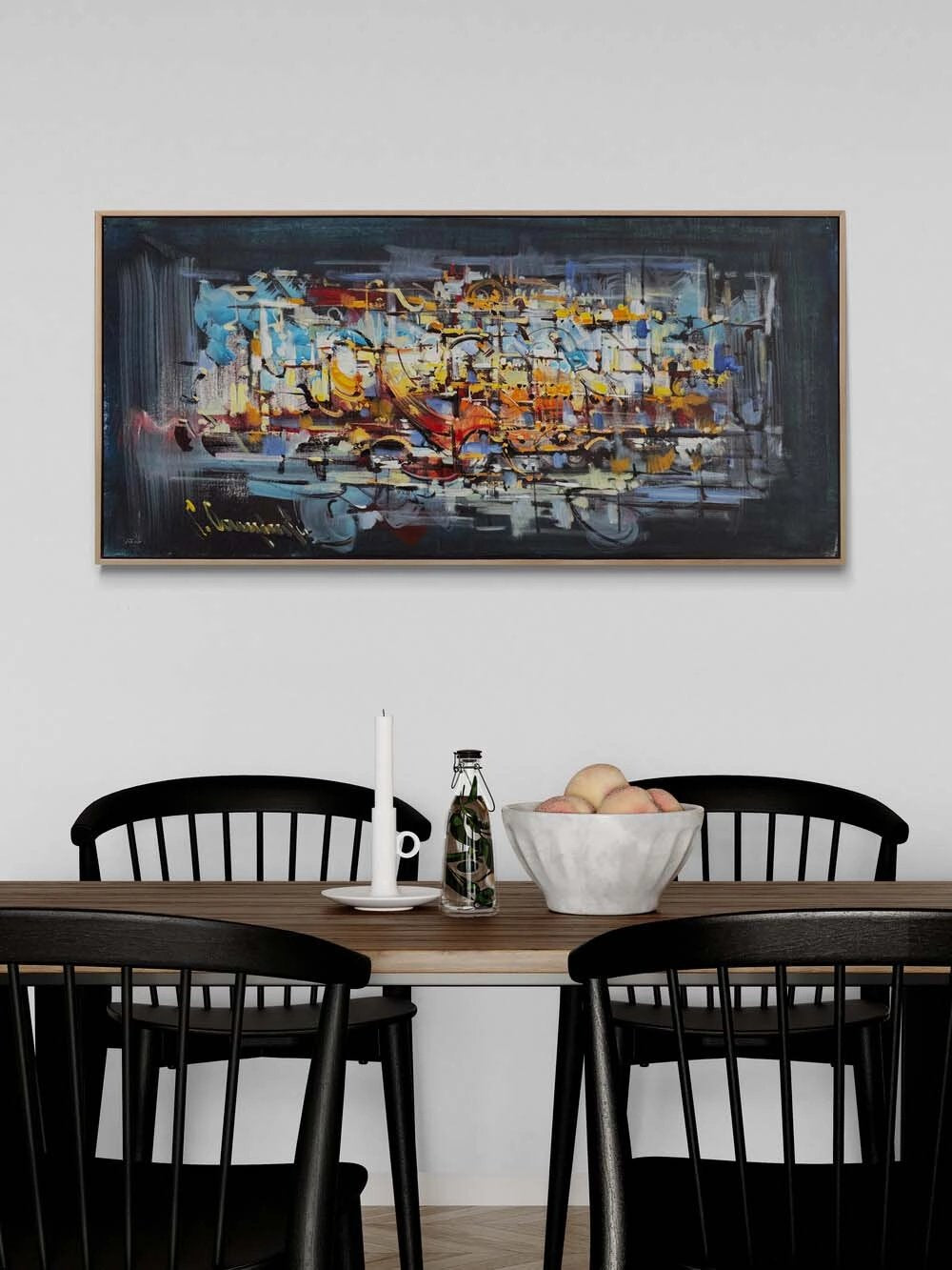 Gecede Mimari Yağlı Boya Tablosu