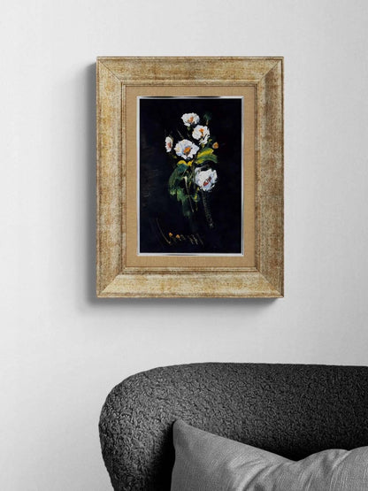 Gecenin İçinde Çiçekler Yağlı Boya Tablosu