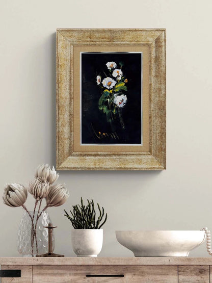 Gecenin İçinde Çiçekler Yağlı Boya Tablosu