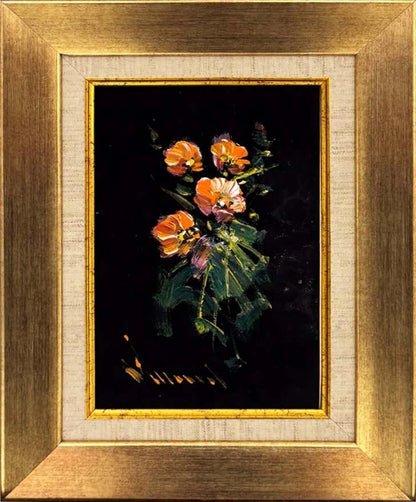 Gecenin Kalbinde Çiçek Yağlı Boya Tablosu