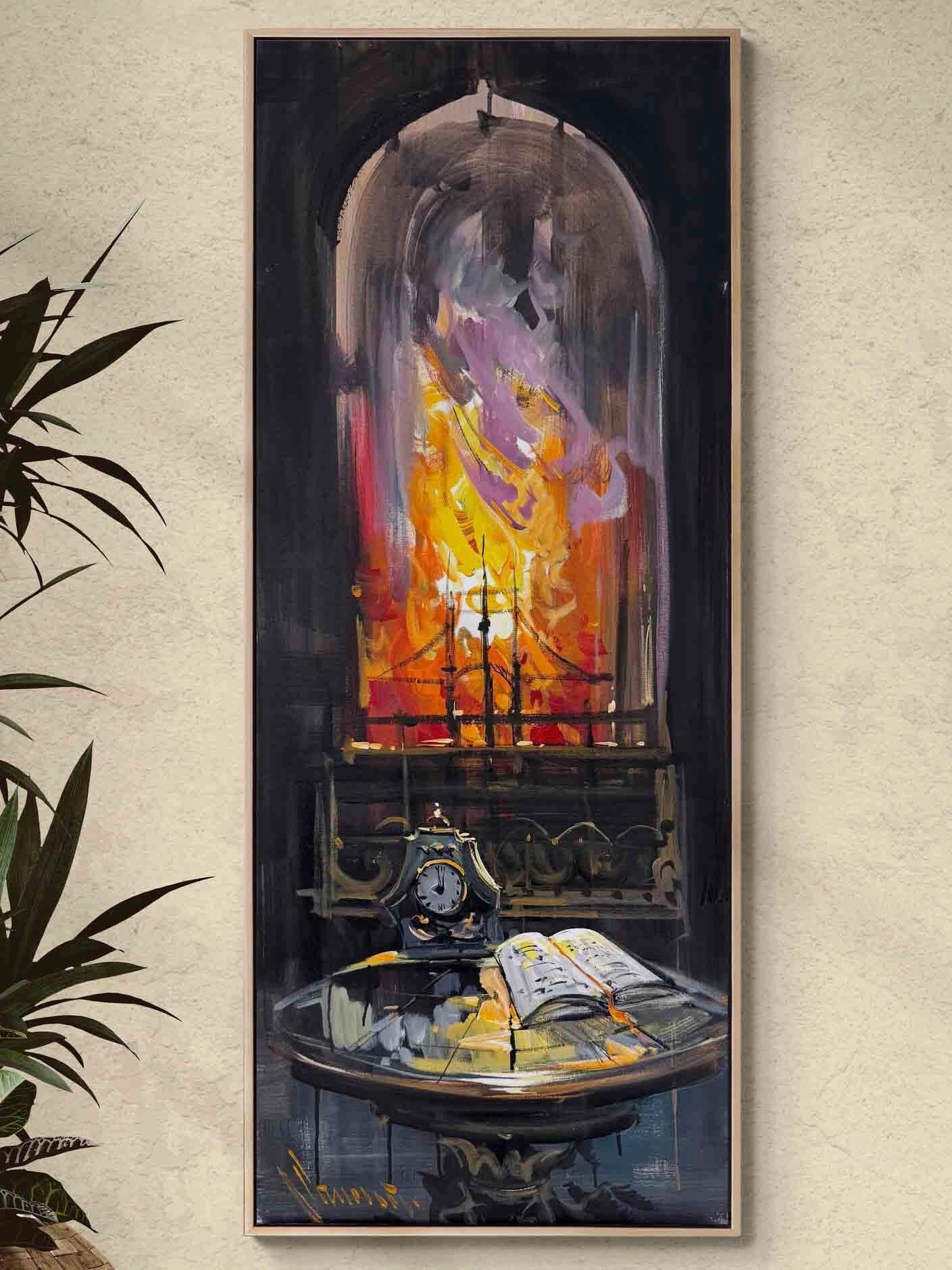 Geceye Kazınan Dakikalar Yağlı Boya Tablosu