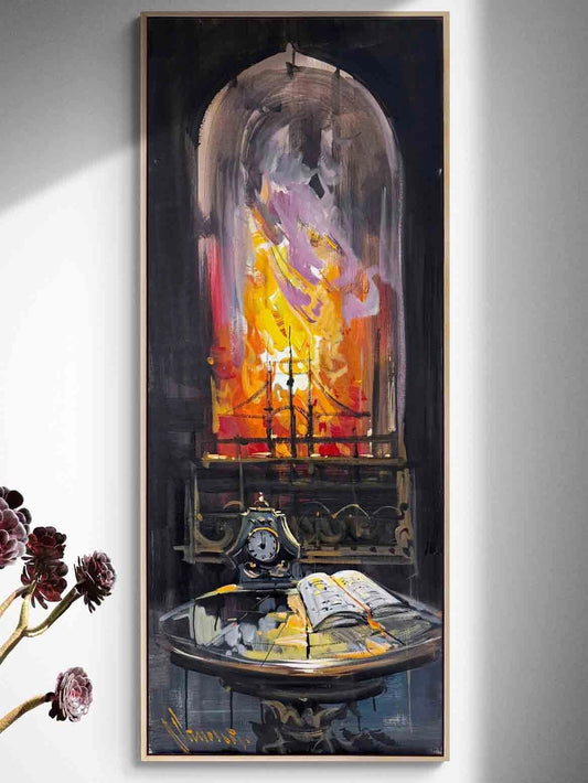 Geceye Kazınan Dakikalar Yağlı Boya Tablosu