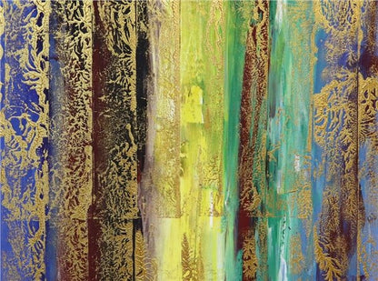 Soyut Geçişler ve İzler Yağlı Boya Tablosu