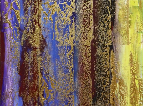 Soyut Geçişler ve İzler Yağlı Boya Tablosu