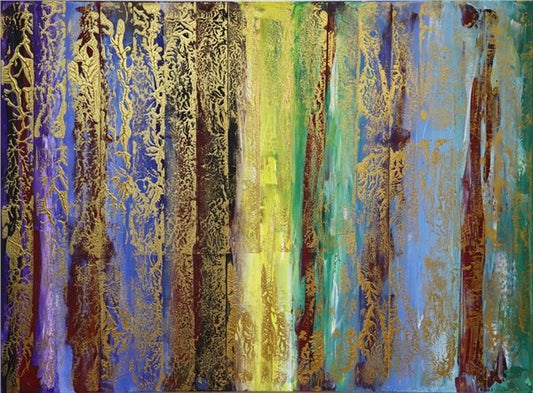 Soyut Geçişler ve İzler Yağlı Boya Tablosu