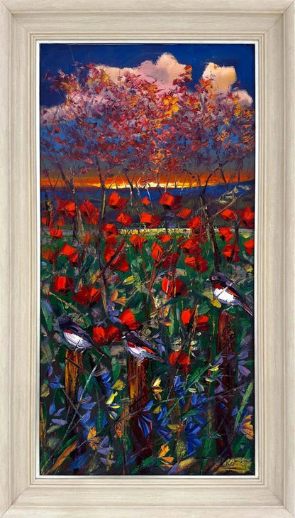 Gelincik Bahçesinde Gece Yağlı Boya Tablosu