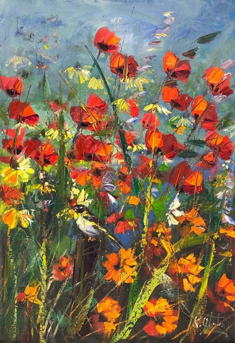 Gelincik Tarlasıda Hatıra Yağlı Boya Tablosu