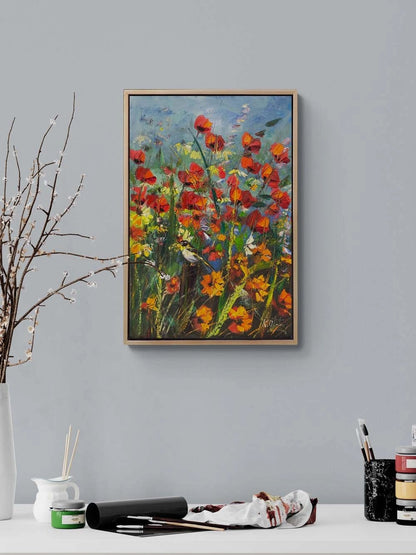 Gelincik Tarlasıda Hatıra Yağlı Boya Tablosu