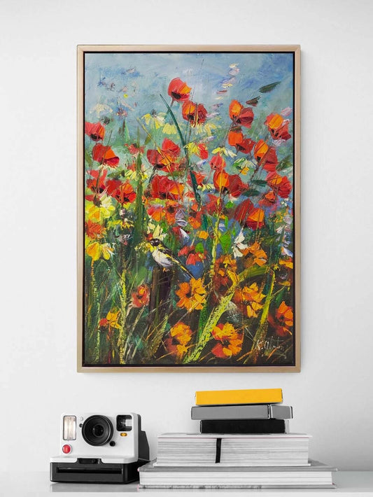 Gelincik Tarlasıda Hatıra Yağlı Boya Tablosu