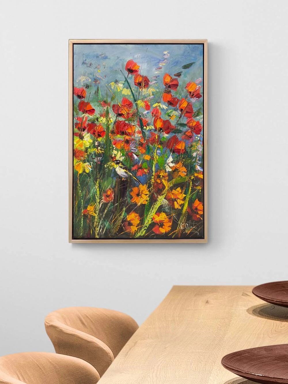 Gelincik Tarlasıda Hatıra Yağlı Boya Tablosu