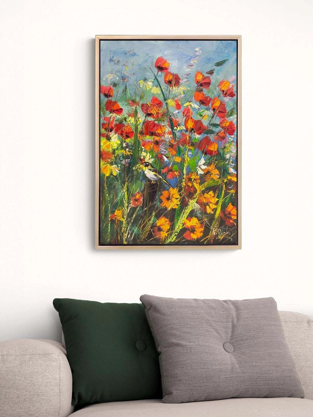 Gelincik Tarlasıda Hatıra Yağlı Boya Tablosu